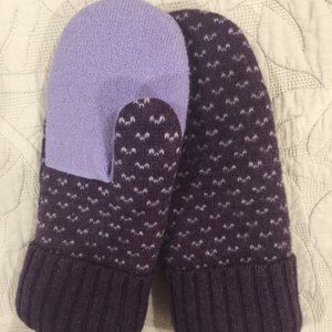Purple Felted Lambs' Wool Mittens from Repurposed L.L. Bean Sweater